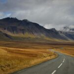 mountains, way, perspective, distant view, travel, scenery, cloudy, iceland, the language of the earth, asphalt, nature, brown travel