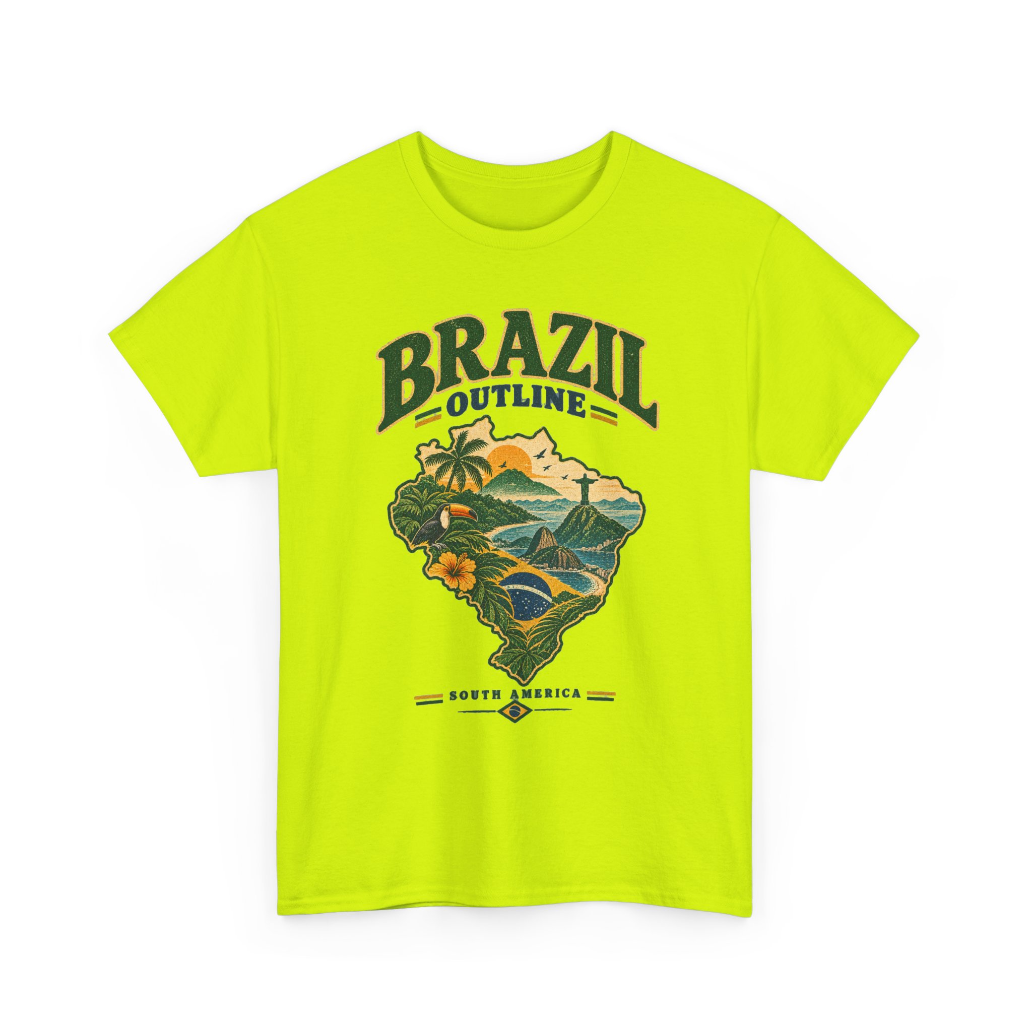 Brazil Outline South America Travel Graphic Tee - Image 13