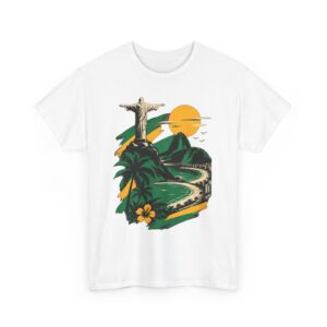 Brazil Rio Scenic T‑Shirt — Christ the Redeemer Sunset Graphic Tee