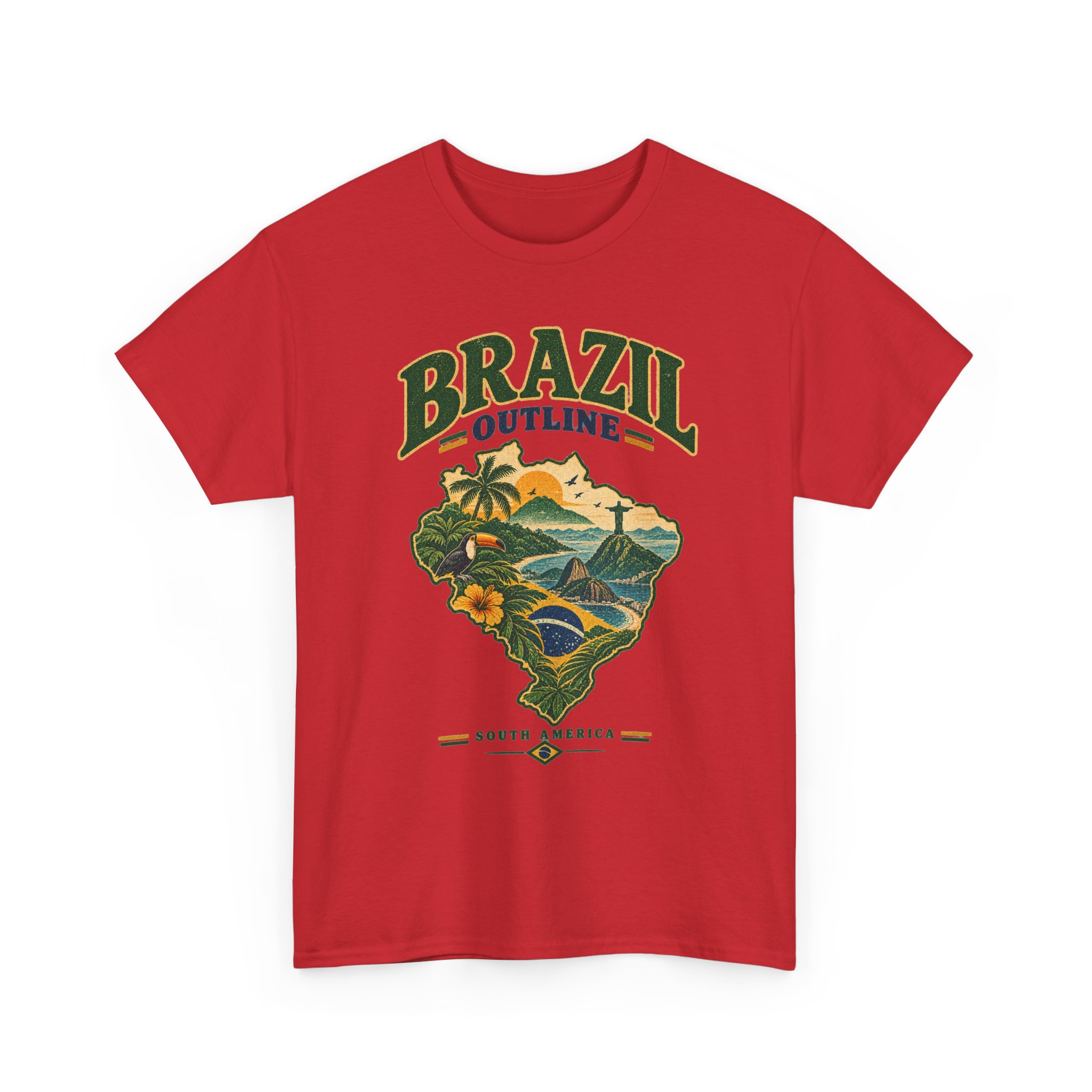 Brazil Outline South America Travel Graphic Tee - Image 25